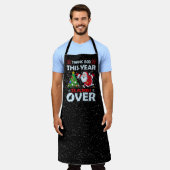 おもしろいクリスマスの言葉アートSanta エプロン (着用した状態)