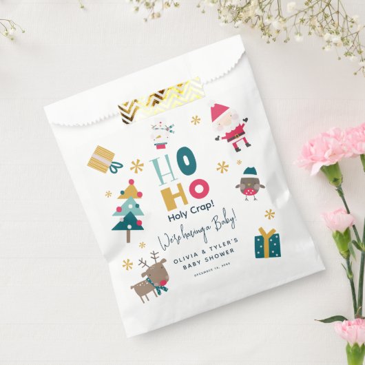 おもしろいクリスマスの赤ちゃんシャワー フェイバーバッグ (封をした状態)