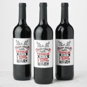 おもしろいクリスマスの飾り付きワードアート ワインラベル (ボトル)