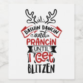 おもしろいクリスマスの飾り付きワードアート ワインラベル (シングルラベル)