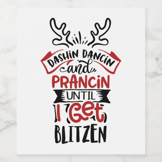 おもしろいクリスマスの飾り付きワードアート ワインラベル (シングルラベル)