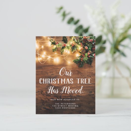 おもしろいクリスマスは光を動かすミスタントー 案内ポストカード (スタンド正面)