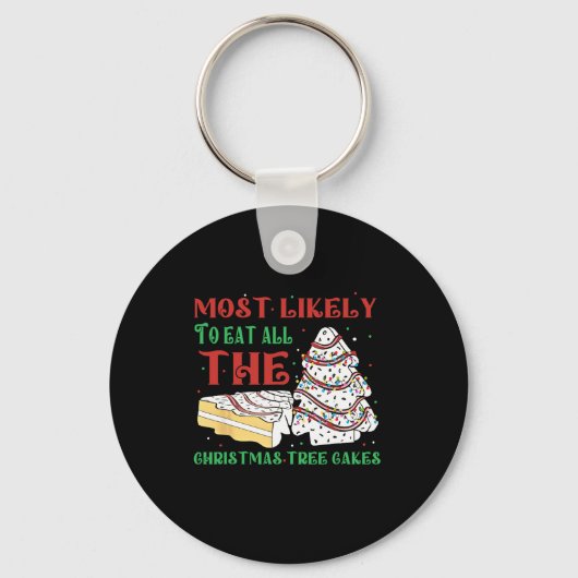 おもしろいクリスマスは全ての食べクリスマスTr キーホルダー (正面)