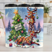 おもしろいクリスマスを狙うトナカイ タンブラー