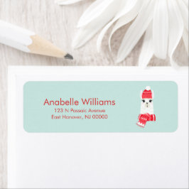 おもしろいクリスマスアルパカ ラベル