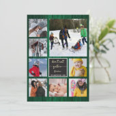 おもしろいクリスマスイエロースノーグリーンウッド写真値 カード (スタンド正面)