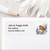 おもしろいクリスマスイングリッシュロービングウィンターフォレストのシーン ラベル (インサイチュ)