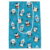 おもしろいクリスマスウィンターペンギン ミディアムペーパーバッグ (裏面)