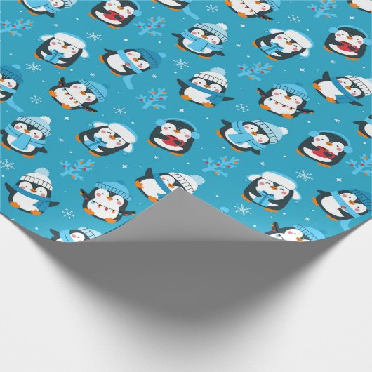 おもしろいクリスマスウィンターペンギン ラッピングペーパー (角)
