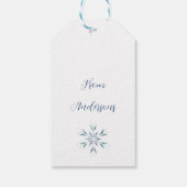 おもしろいクリスマスウォーターカラーフクロウ赤サンタハット ギフトタグ (裏面)