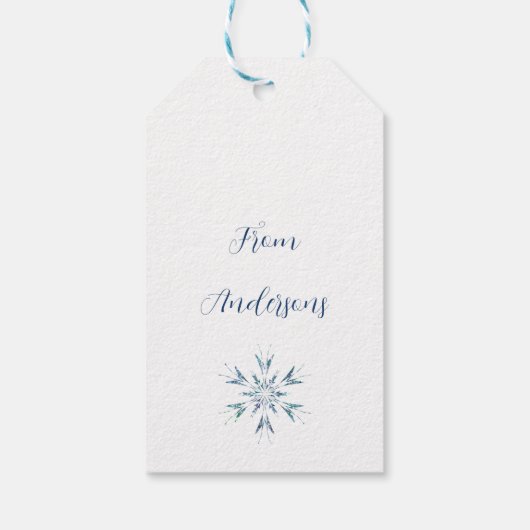 おもしろいクリスマスウォーターカラーフクロウ赤サンタハット ギフトタグ (裏面)