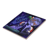 おもしろいクリスマスウルフハウリデイズプンユーモアのある タイル (側面)