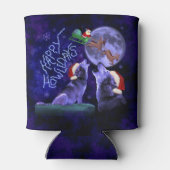 おもしろいクリスマスウルフプンハッピーハウリデイ 缶クーラー (裏面)