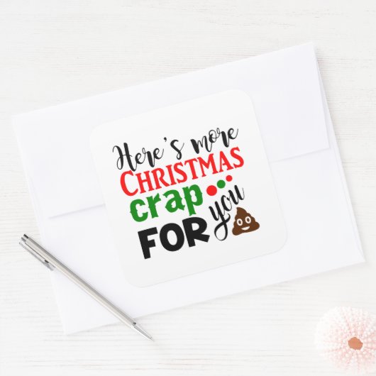 おもしろいクリスマスウンチ スクエアシール (封筒)