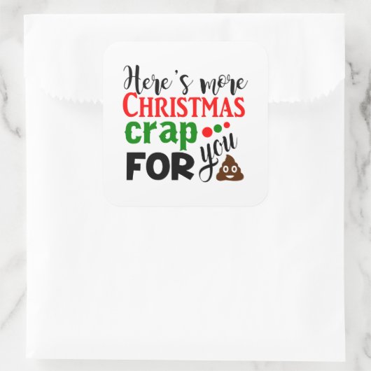 おもしろいクリスマスウンチ スクエアシール (バッグ)