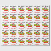 おもしろいクリスマスエイリアン宇宙船 ラッピングペーパー (フラット)