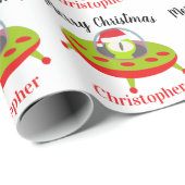 おもしろいクリスマスエイリアン宇宙船 ラッピングペーパー (ロールコーナー)