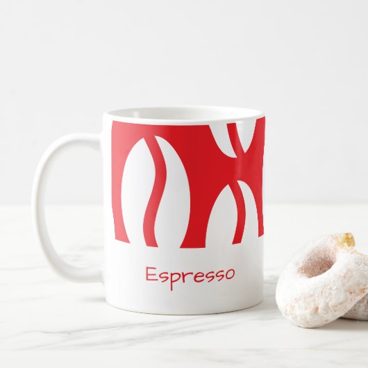 おもしろいクリスマスエスプレッソコーヒー豆赤 コーヒーマグカップ (ドーナツ)