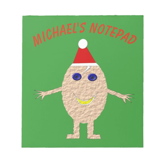 おもしろいクリスマスエッグカスタムメモ帳 ノートパッド (正面)