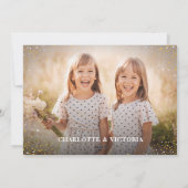 おもしろいクリスマスオーナメントフォトグリーン金ゴールド シーズンカード (裏面)