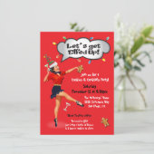 おもしろいクリスマスカクテルのパーティーを楽しもう 招待状 (スタンド正面)