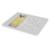 おもしろいクリスマスカクテル雪だるま式レシピ水彩 カッティングボード (角)
