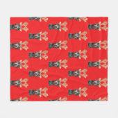 おもしろいクリスマスカスタムペット顔写真 フリースブランケット (正面(横))