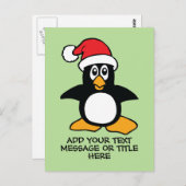 おもしろいクリスマスカスタムペンギン文字 ポストカード (正面/裏面)
