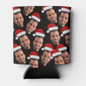 おもしろいクリスマスカスタム顔ユニーク写真 缶クーラー (正面)