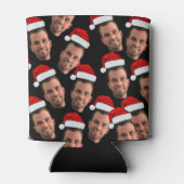 おもしろいクリスマスカスタム顔ユニーク写真 缶クーラー (裏面)