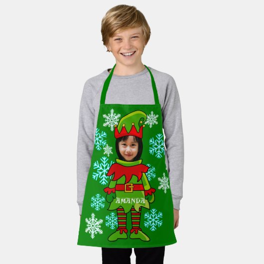 おもしろいクリスマスカスタム。特別小妖精や小人衣装エプロン エプロン (着用した状態)