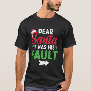 おもしろいクリスマスカップル親愛シャツサンタHだった Tシャツ