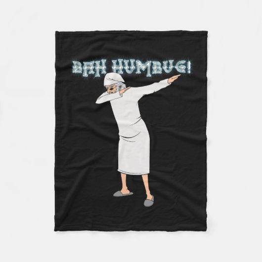 おもしろいクリスマスカロルダビングスクルージュナイトガウンバ フリースブランケット (正面)