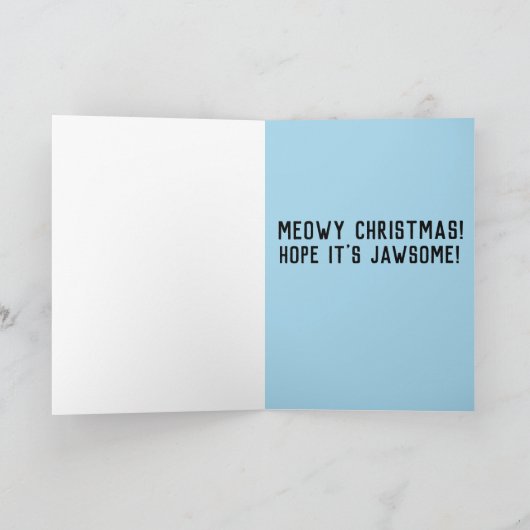 おもしろいクリスマスカードに入った宇宙 サンキューカード (内部)