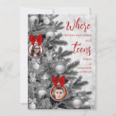 おもしろいクリスマスカードキッズ家族写真十代 シーズンカード (正面)