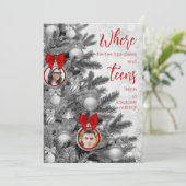 おもしろいクリスマスカードキッズ家族写真十代 シーズンカード (スタンド正面)