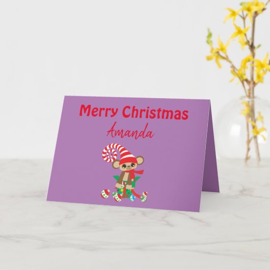 おもしろいクリスマスカードサファリサル カード (黄色い花)