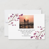 おもしろいクリスマスカードホリデーカード写真白 サンキューカード (裏面)