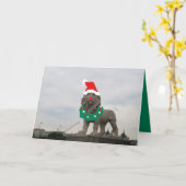 おもしろいクリスマスカードライオンリースグリーティングカード カード (黄色い花)