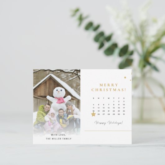 おもしろいクリスマスカード写真アイディアはがき シーズンポストカード (スタンド正面)