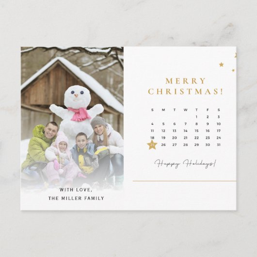 おもしろいクリスマスカード写真アイディアはがき シーズンポストカード (正面)