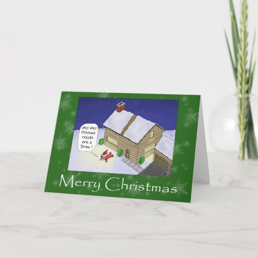 おもしろいクリスマスカード：ピッチ屋根 シーズンカード (正面)