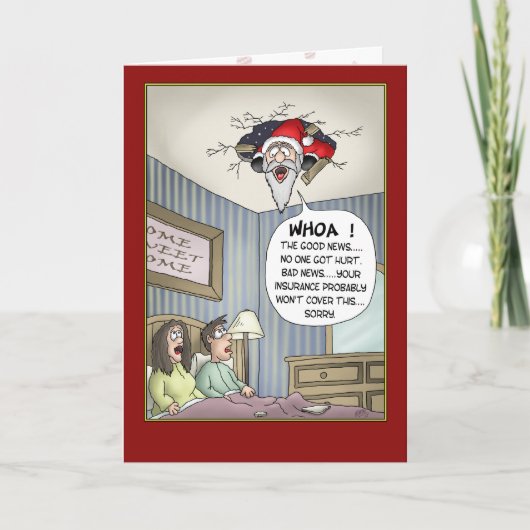 おもしろいクリスマスカード:ラフ・ランディング シーズンカード (正面)