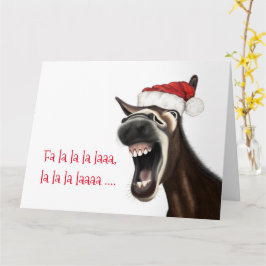 おもしろいクリスマスカード、歌うロバ カード