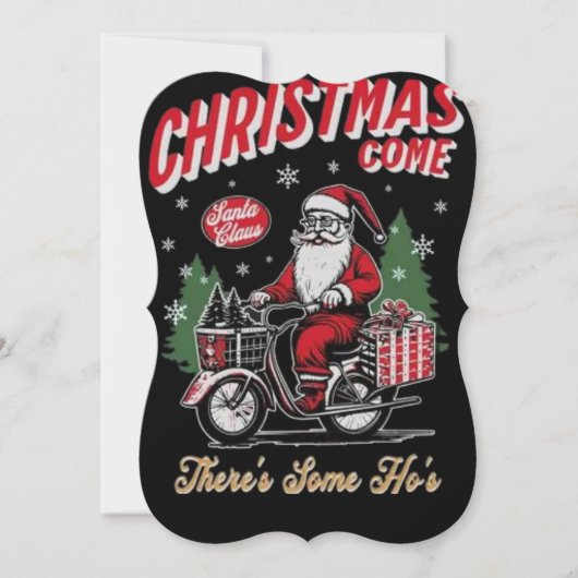 おもしろいクリスマスカード – Santa Claus Holiday Umous w カード (正面)