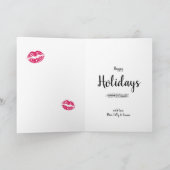 おもしろいクリスマスカーメリードKISSMASホリデー シーズンカード (内部)