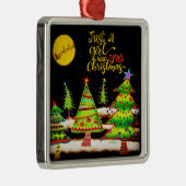 おもしろいクリスマスガール引用文フェスティバル メタルオーナメント (右)