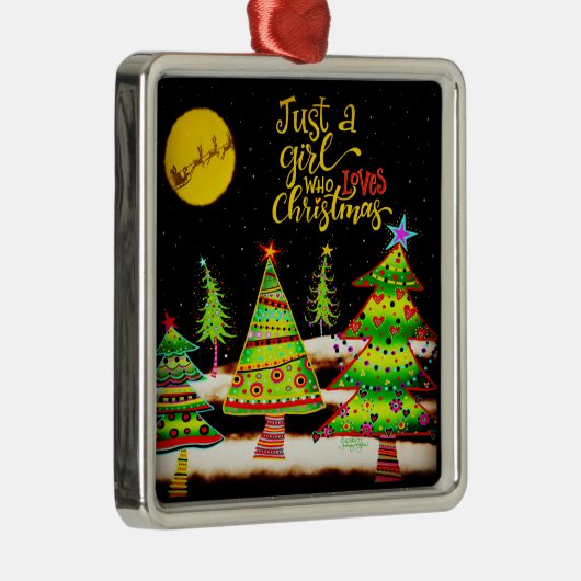 おもしろいクリスマスガール引用文フェスティバル メタルオーナメント (右)