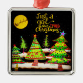 おもしろいクリスマスガール引用文フェスティバル メタルオーナメント (正面)