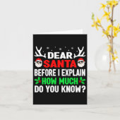 おもしろいクリスマスキッズアダルト親愛サンタI説明できる カード (黄色い花)